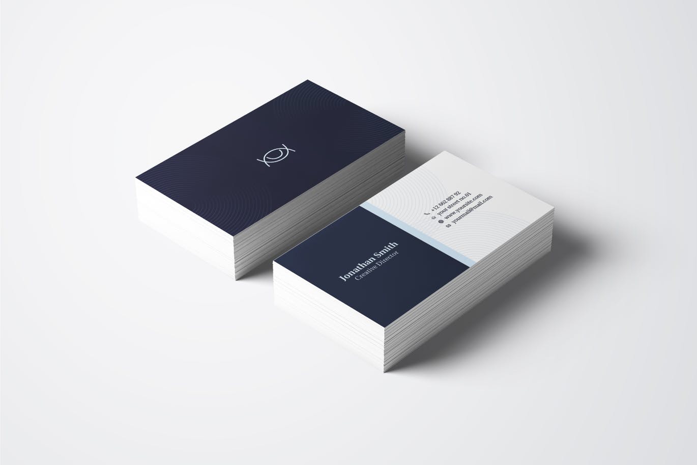 对称式设计企业横版素材库精选名片模板v53 Business Card Template.v53插图