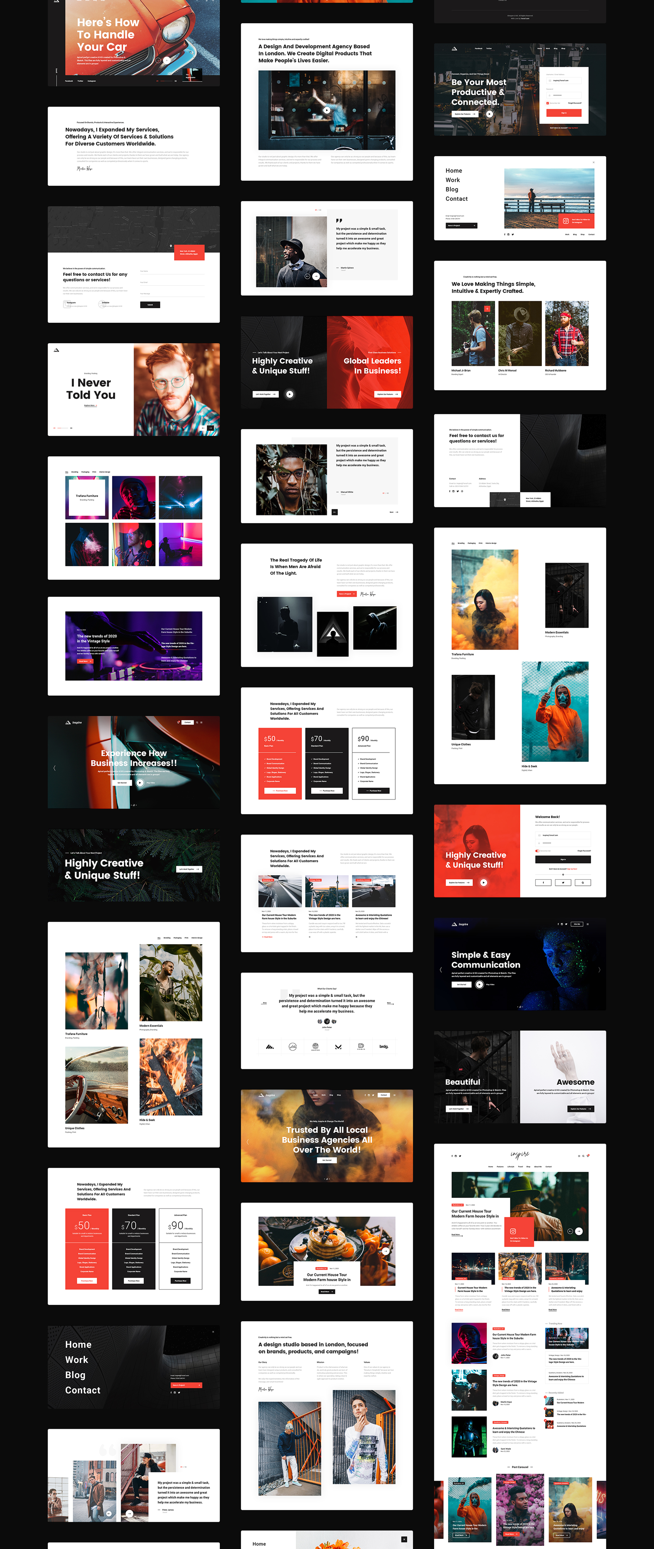 素材库下午茶：现代创意多用途的Web UI设计套件[PSD,XD]插图(3)