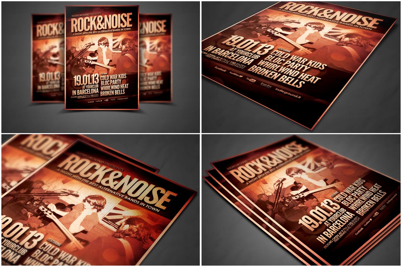 传单设计印刷效果图样机素材库精选模板 Flyer Mock Ups插图