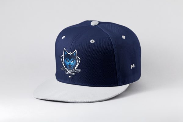 运动帽品牌设计前视图样机模板01 Sports Cap Semi Front View Mockup 01
