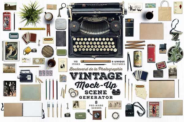 怀旧老式物品场景生成器下载[psd]