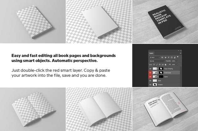 软封图书封面设计效果预览图样机 Soft Cover Book Mockup插图(2)