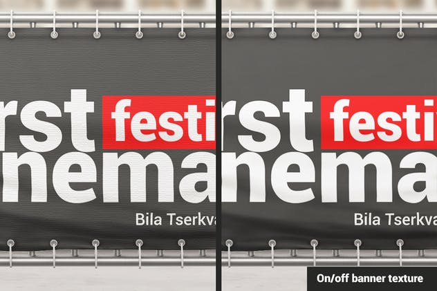 3D护栏Banner广告海报样机 Barrier Banner Mockup插图(4)