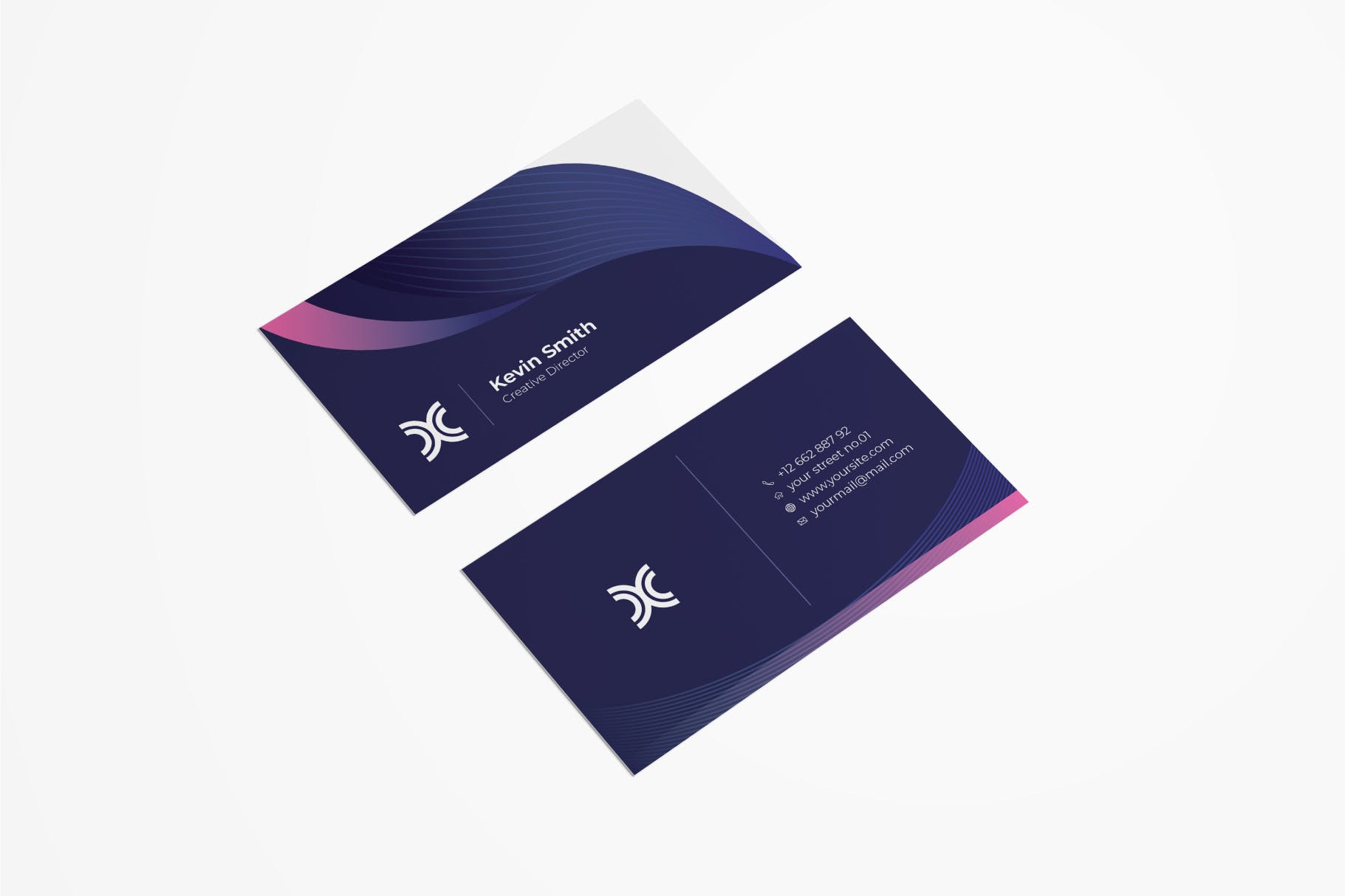 科技公司适用的企业素材库精选名片模板v52 Business Card Template.v52插图(1)