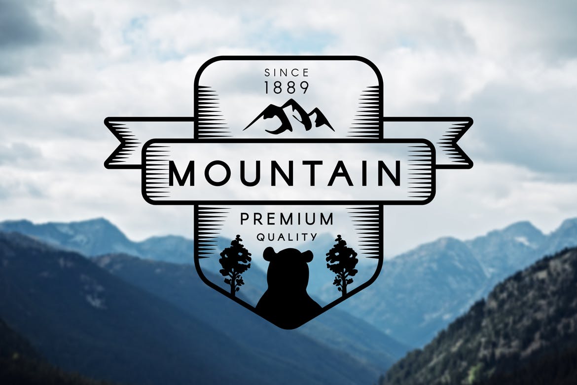 3款复古户外品牌徽章设计模板 3 Vintage Wild & Free Badges插图(3)