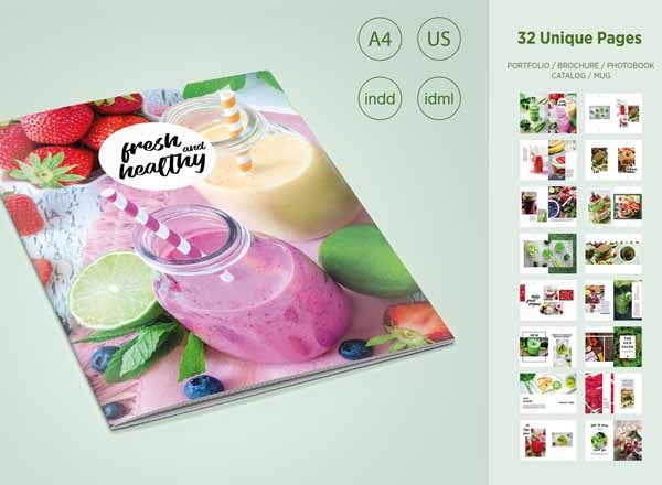 一款漂亮的美食画册模版下载[indd]