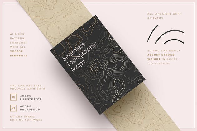 地形图形背景纹理 Topographic Maps Patterns插图(1)