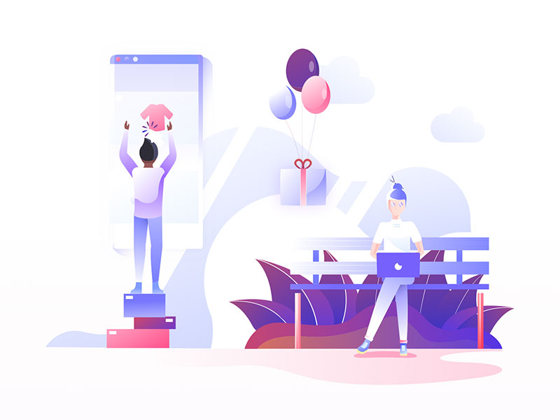 10 张亮色电商插画素材之家精选sketch素材