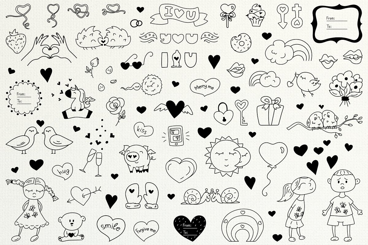 浪漫的情人节卡通插画素材包 [EPS]插图(2)