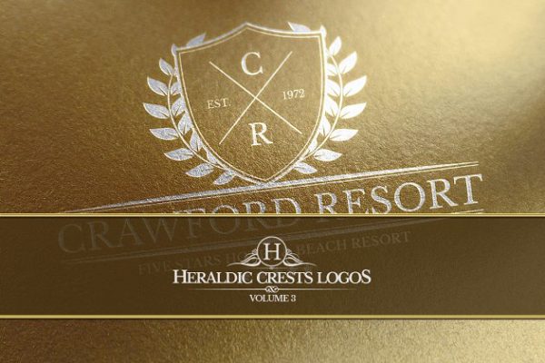 高端奢华的纹章Logo模板 Heraldic Crest Logos Vol.3