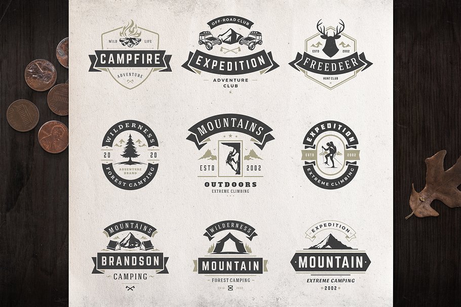 280个户外品牌Logo标志和徽章模板 280 Outdoor logos and badges插图(50)