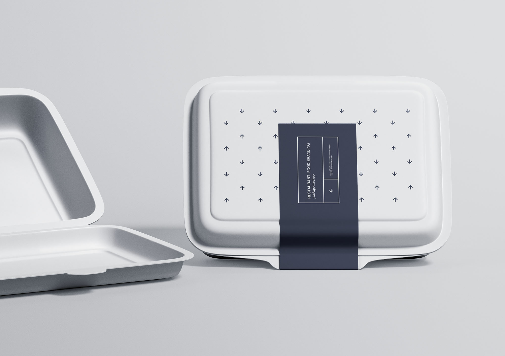 高端餐厅外带外卖包装盒设计图素材库精选模板 Restaurant Food Packaging Mockup插图(1)