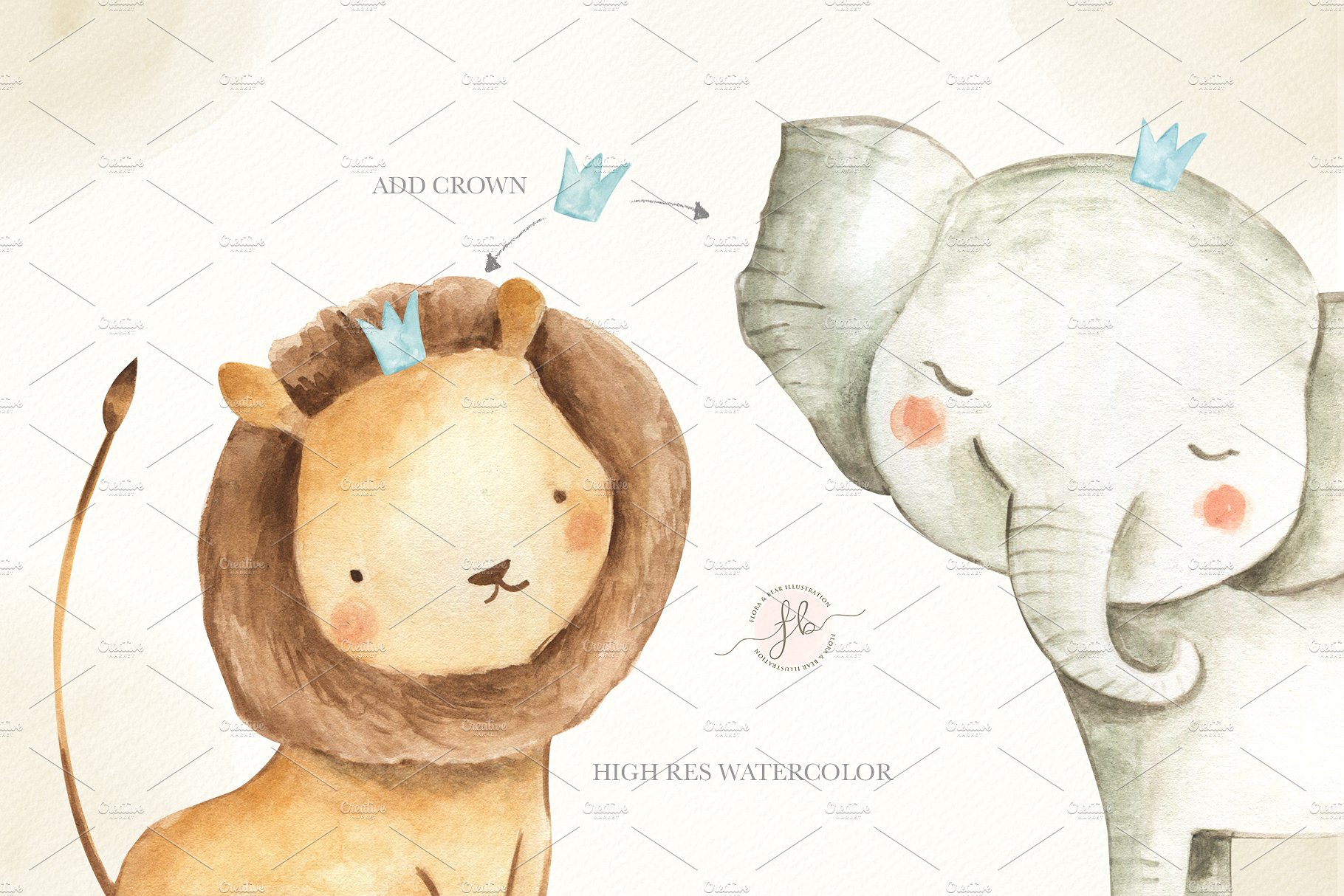 45款可爱的手绘水彩动物素材合辑下载[png,jpg]插图(8)