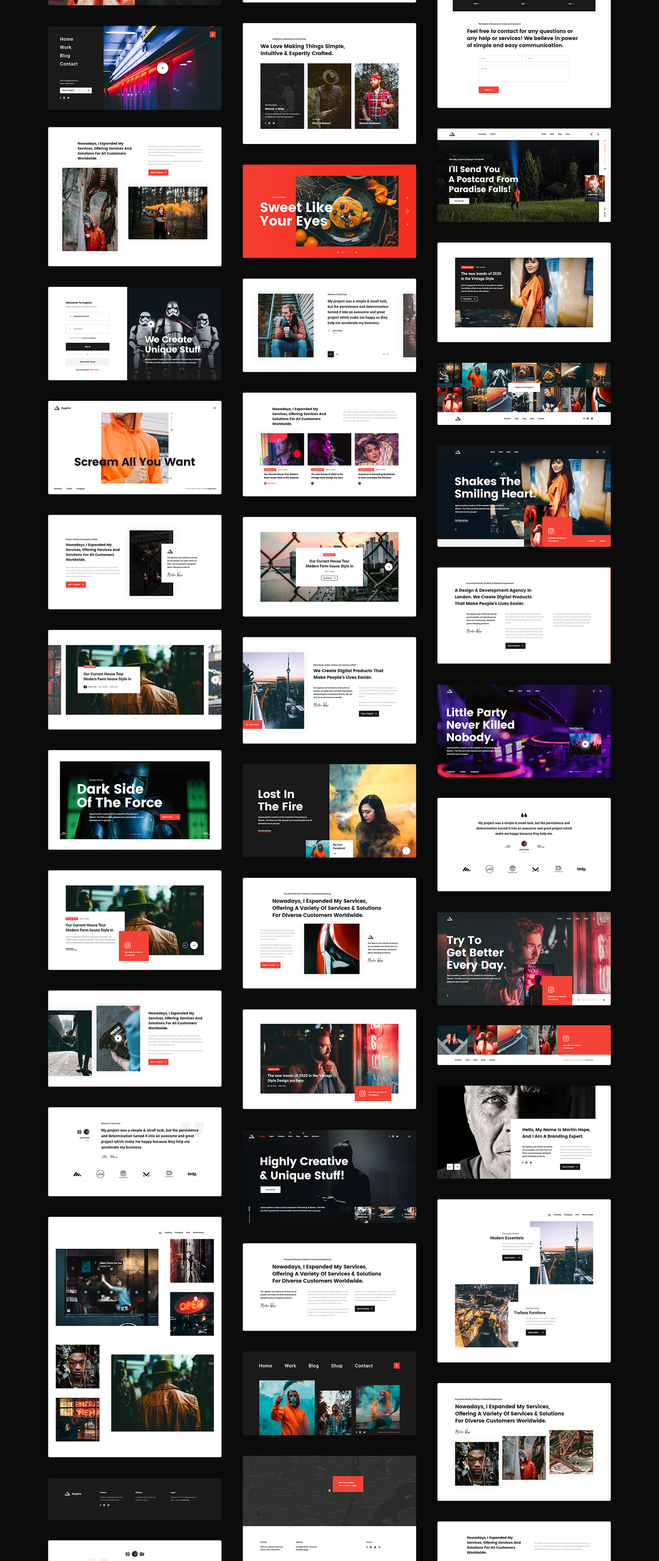 素材库下午茶：现代创意多用途的Web UI设计套件[PSD,XD]插图(5)