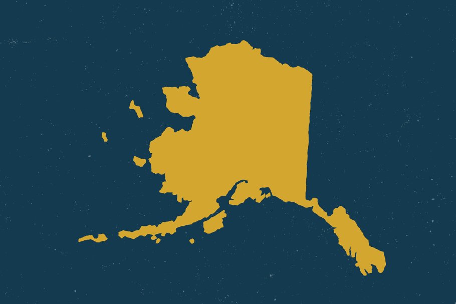 50个美国州地图手绘插画素材 50 States – Hand Illustrated插图(1)