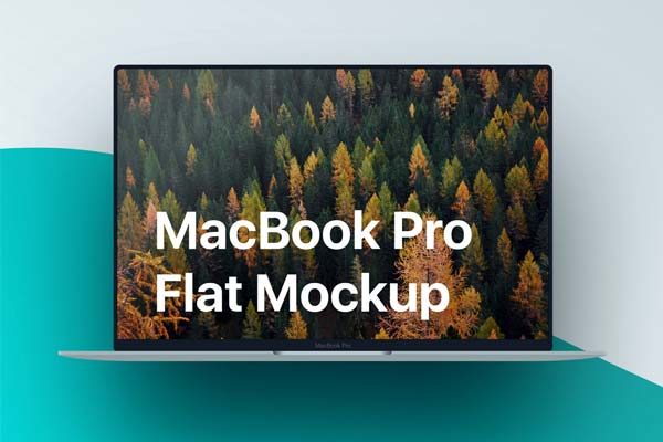 扁平化的MacBook Pro的样机PSD下载