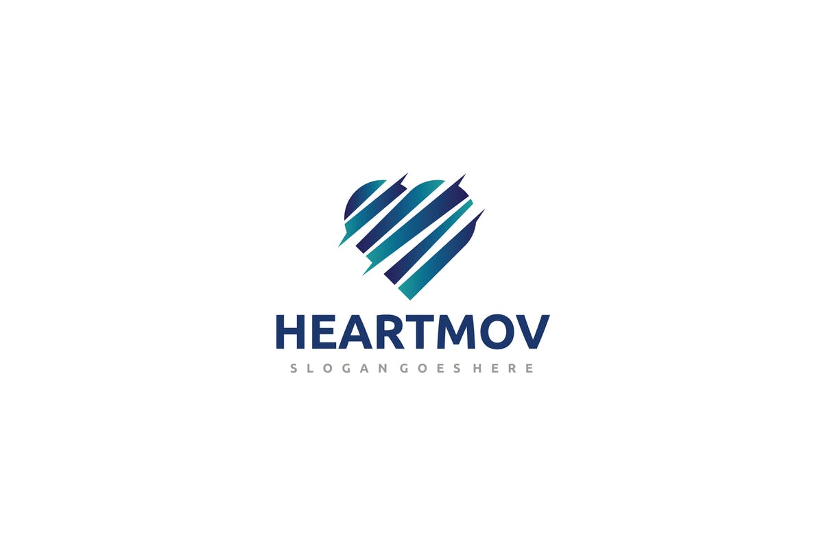 慈善组织心形创意Logo设计模板 Heart Logo插图