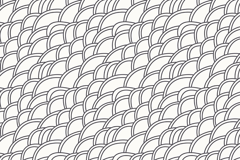 创意手绘鱼鳞线条底纹 Handmade Seamless Patterns插图(3)