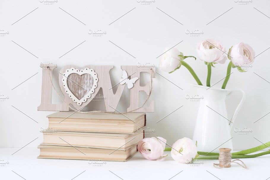 粉红毛茛花卉装饰场景样机 Pink Ranunculus Bundle插图(9)