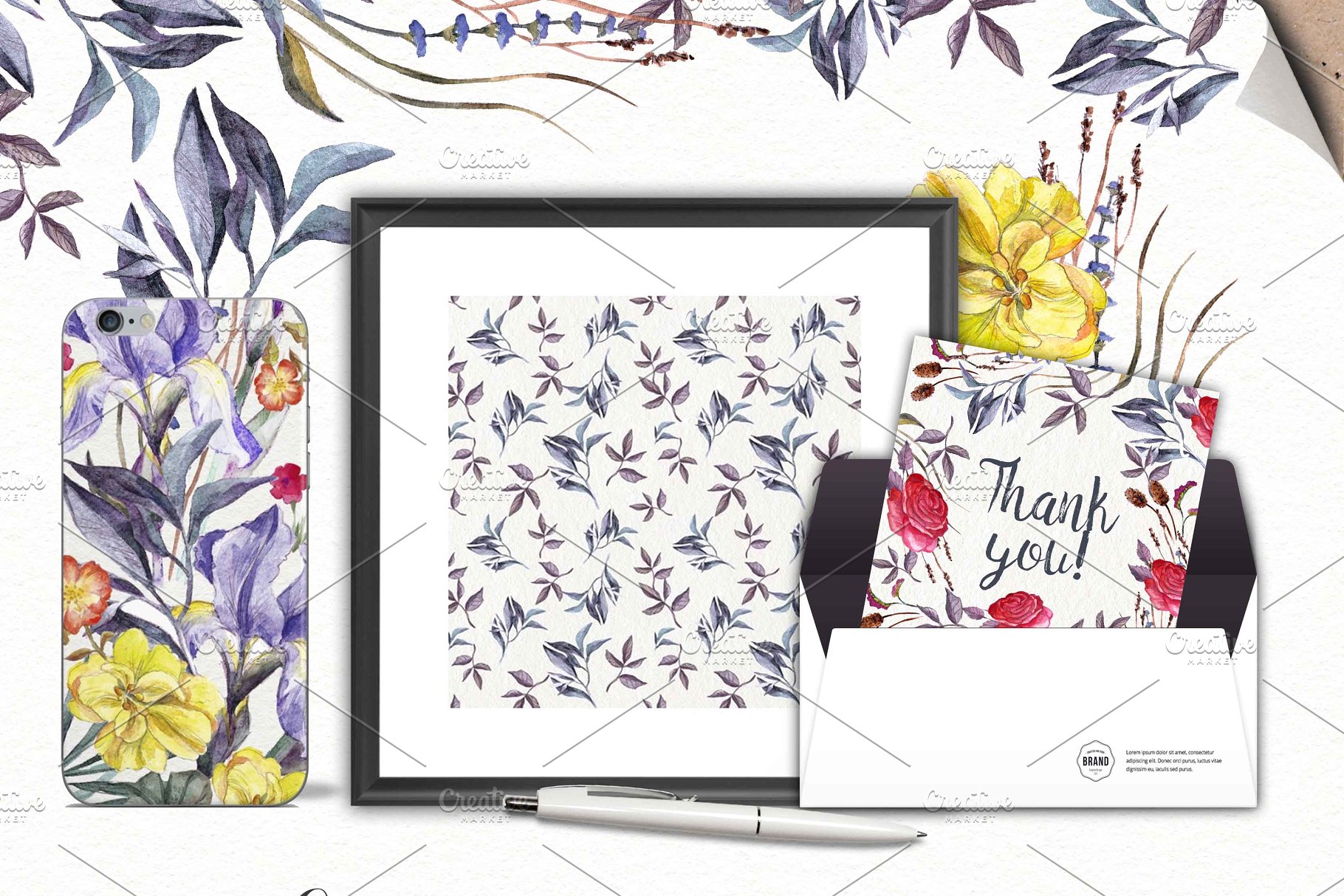 极力推荐：超级水彩元素设计素材包[2.5GB] Wildflowers pack 75 PNG插图(9)