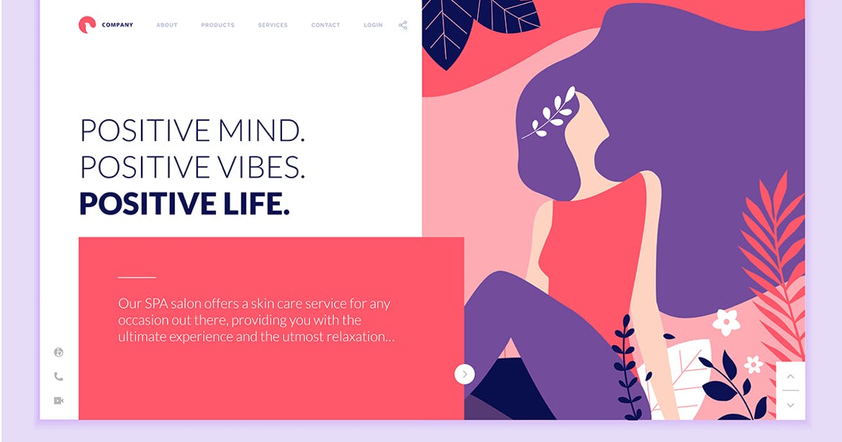 高端优雅时尚女性品牌网站设计矢量概念插画素材 Beauty Web Page Design Template插图