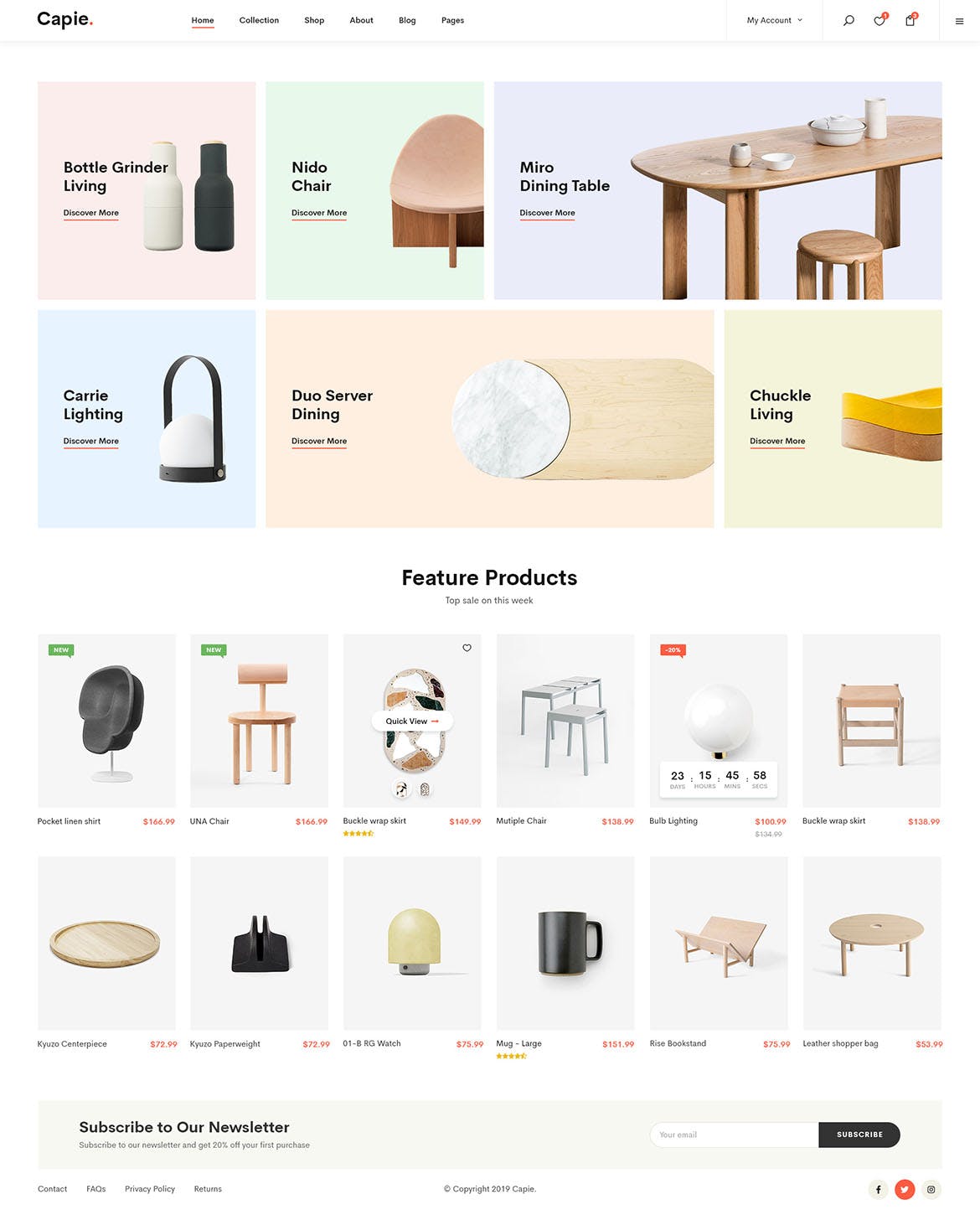 简约时尚设计风格电商网站设计PSD模板 Capie | Minimalist eCommerce PSD Template插图(15)