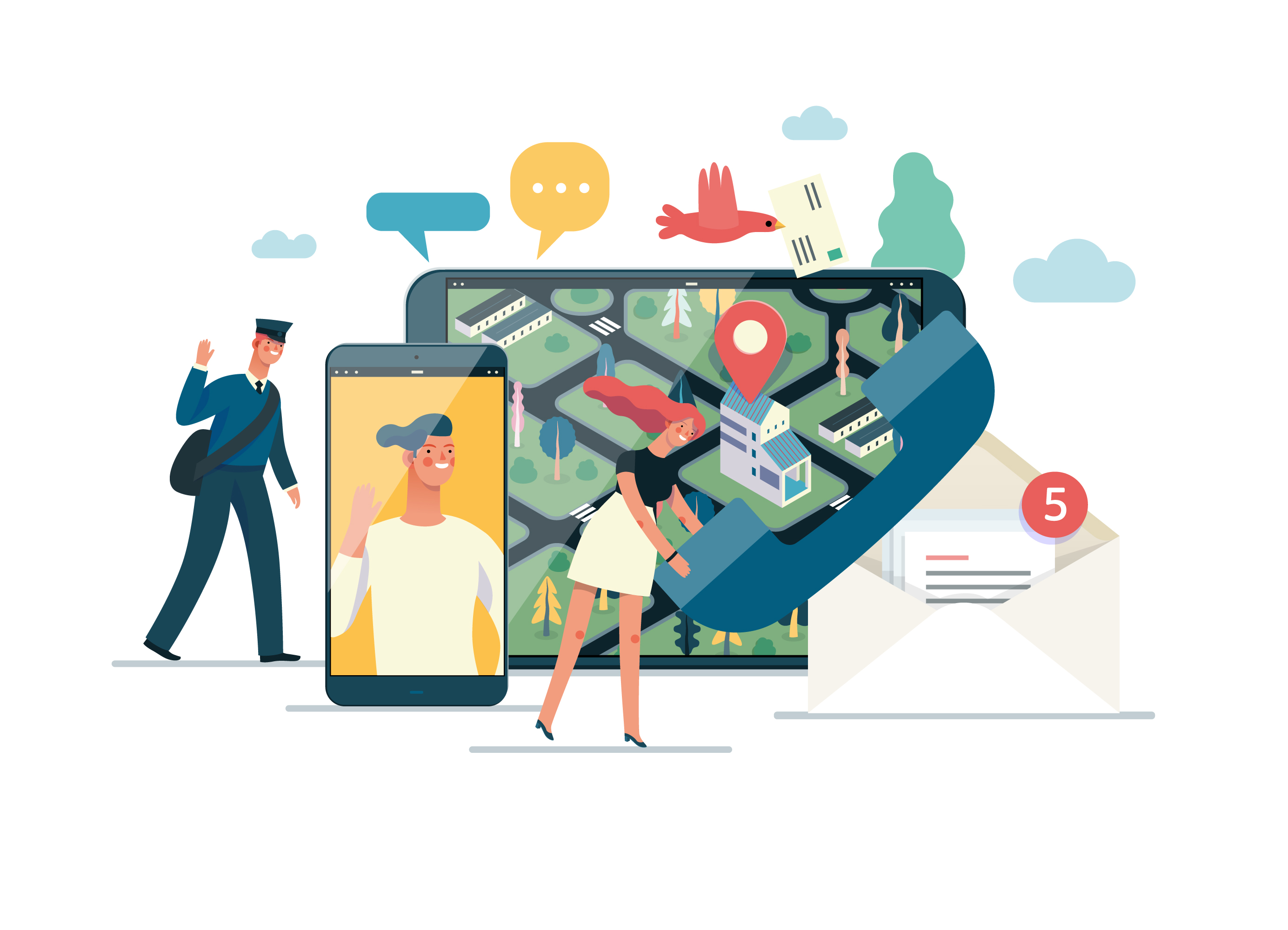 互联网多种商业业务概念扁平化插画下载[Ai]插图(8)