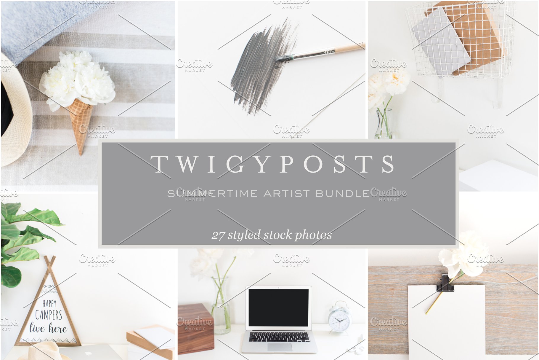 夏日风办公场景照片包  Summertime Artist Stock Photo Bundle插图(1)