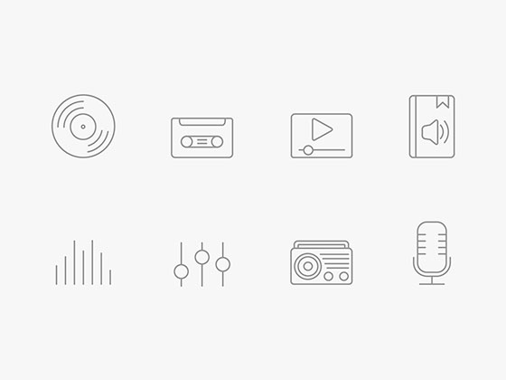 音频线性图标素材之家精选sketch素材