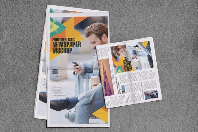 大规格新闻广告报纸印刷品样机 Broadsheet Newspaper Mockups插图(7)