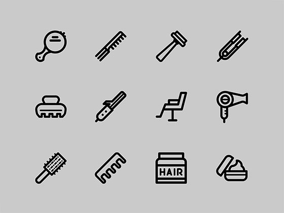 30 枚美发沙龙图标素材之家精选sketch素材