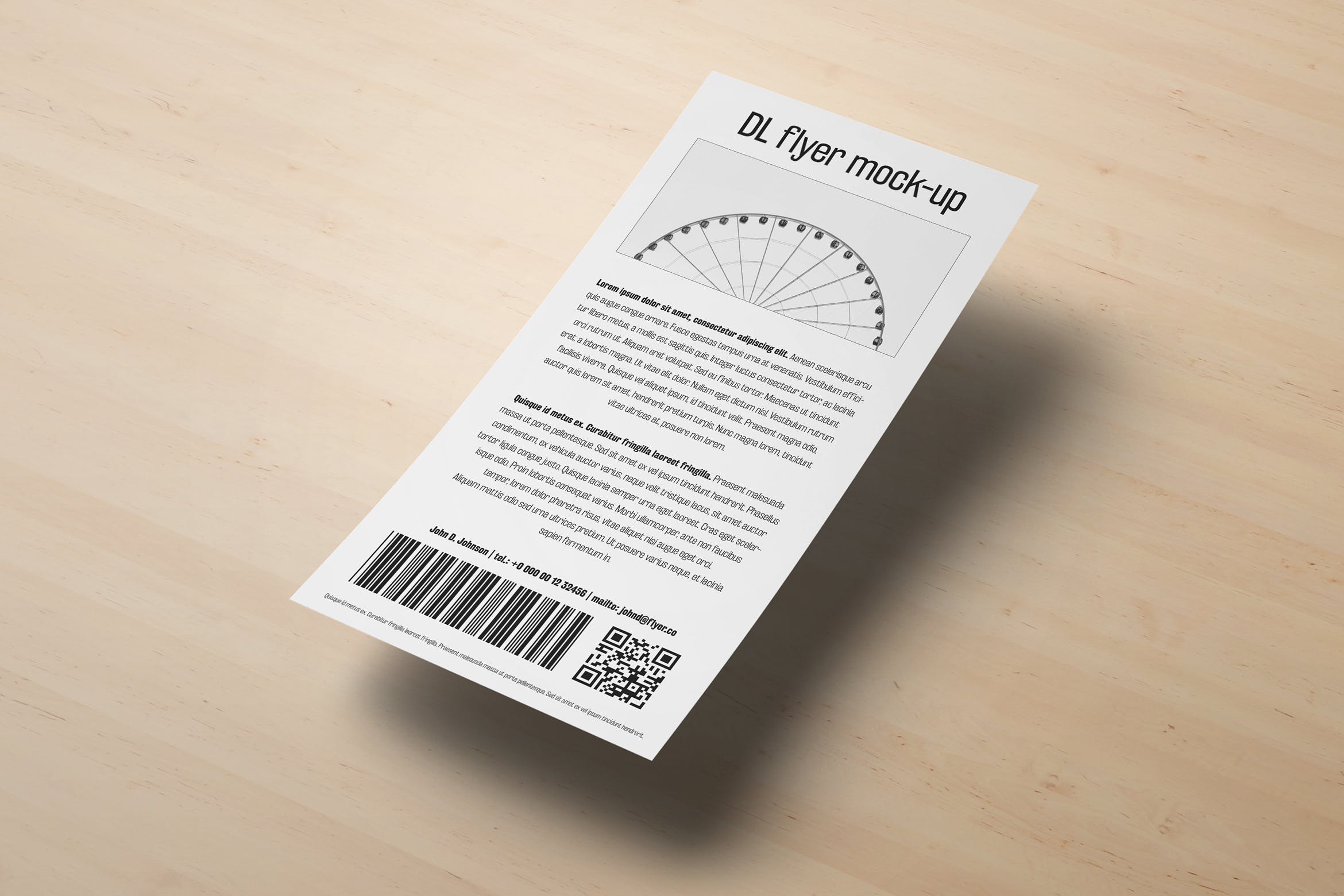 DL传单设计效果图样机素材库精选模板 DL Flyer Mock-Up插图