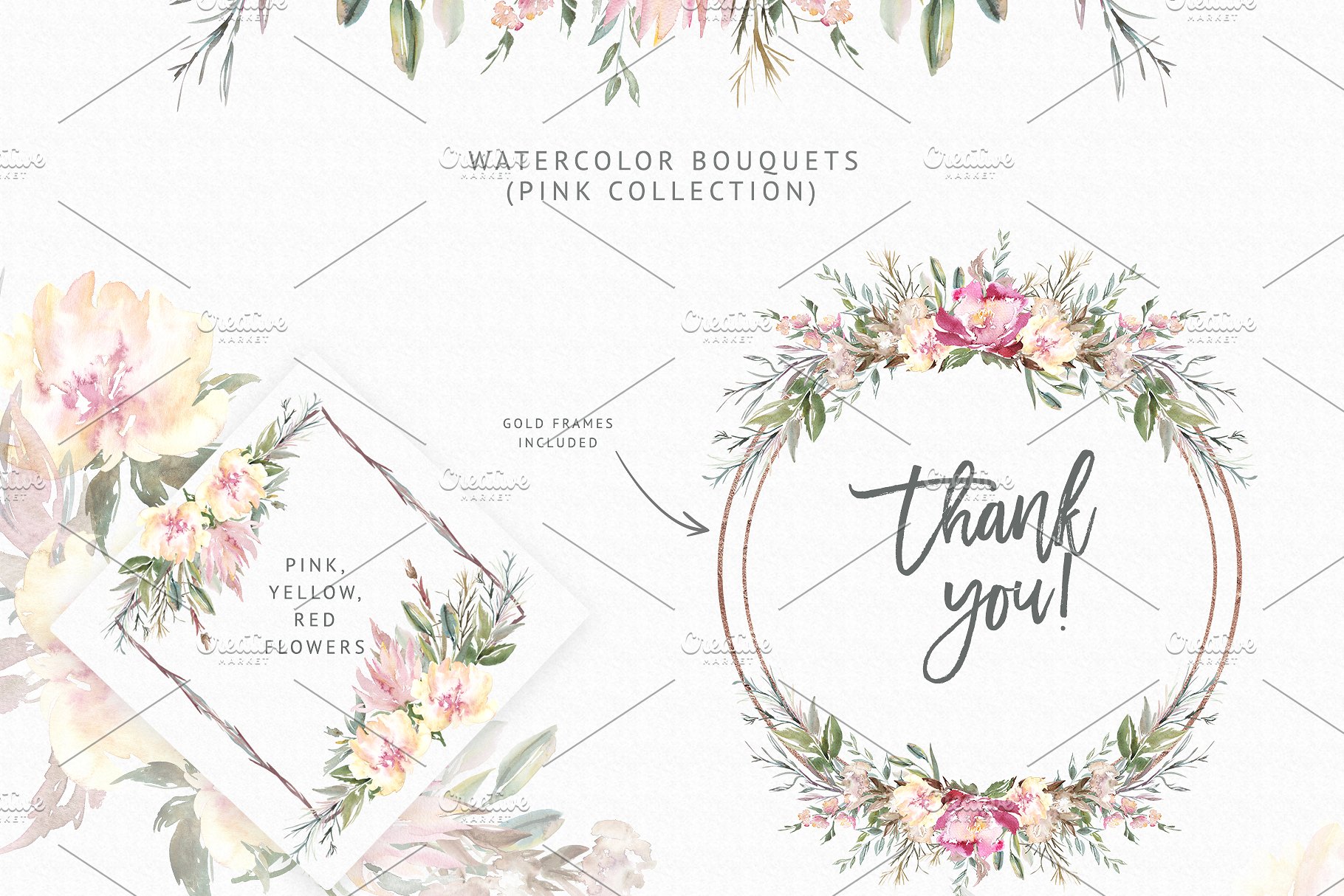 春天优雅花卉元素手绘素材合集 Spring Lush Flowers插图(3)