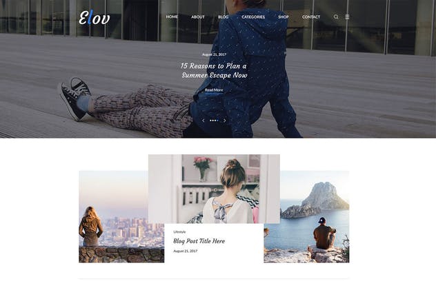 极简主义设计风格个人博客PSD模板 Elov插图(5)