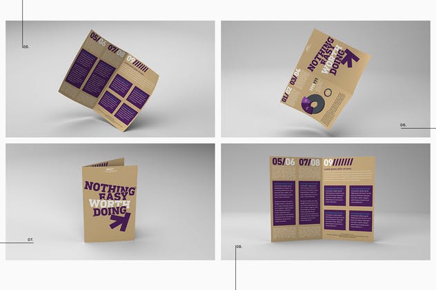 双折页企业宣传册样机 Bi-fold Brochure Mockup Pack插图(3)