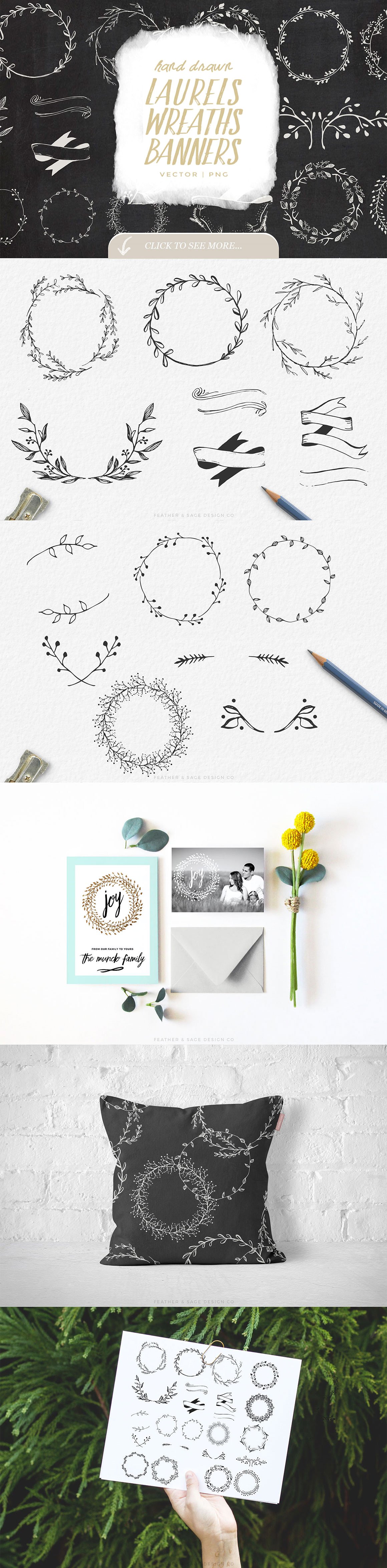 手绘设计矢量素材合集 Vector Hand Drawn Bundle插图(4)