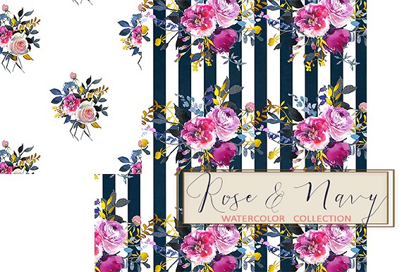 水彩玫瑰牡丹剪贴画 Watercolor Roses Peonies Clipart插图(13)