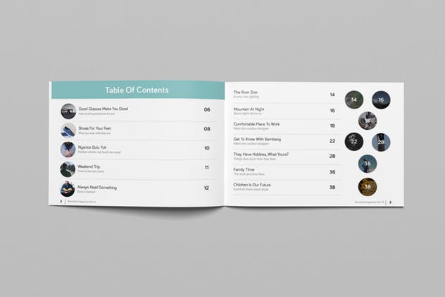 横向规格时尚摄影杂志画册设计 Rounded Landscape Magazine插图(1)