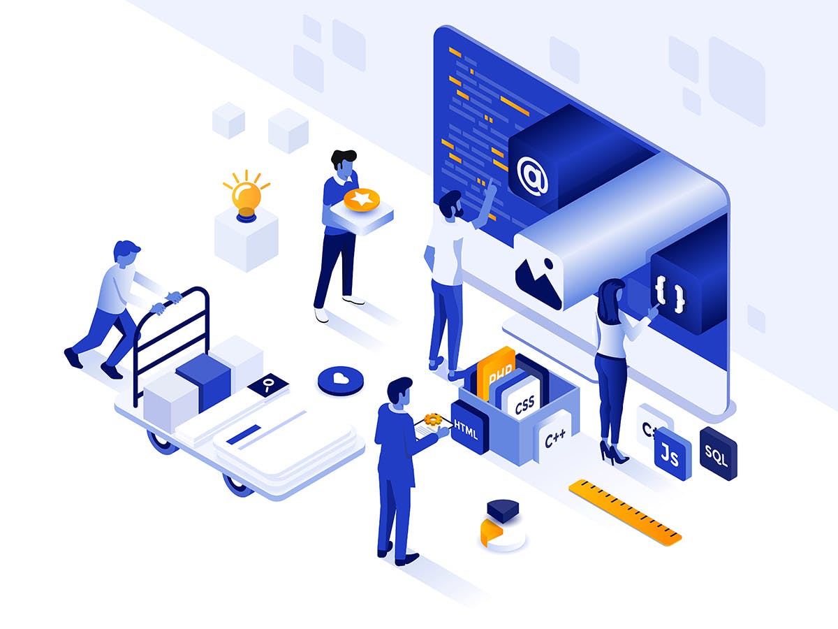 现代扁平设计风格现代信息科技主题等距素材库精选概念插画 Modern flat design isometric illustration插图(10)