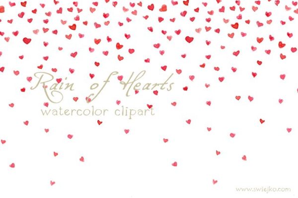 红色情人节心形剪贴画 Hearts, Valentine’s Day