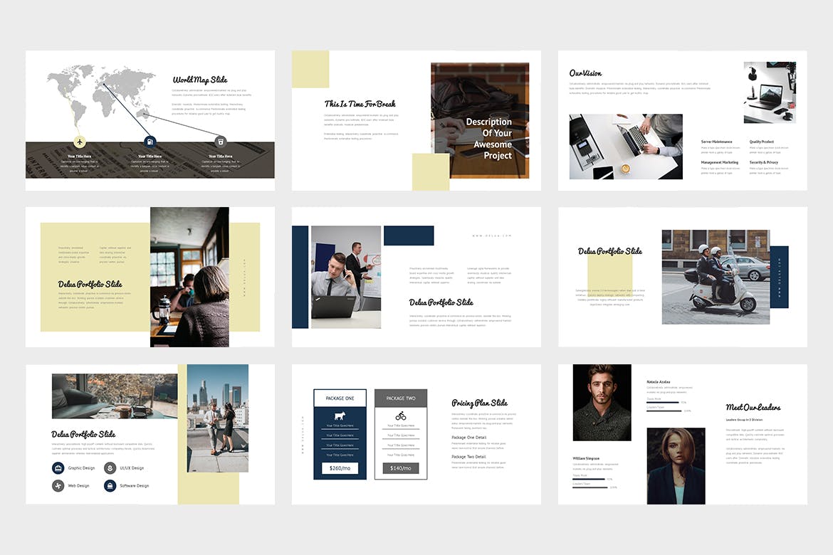 IT科技项目启动主题素材库精选PPT模板 Delua : Tech Startup Powerpoint插图(5)