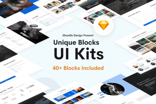 多用途网站设计UI套件[Sketch] Blocks – Multipurpose UI Kits Sketch Template