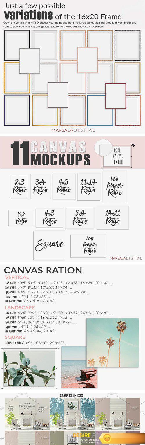 高品质的房间墙面和框架展示样机 Room Mockup Wall and Frame Bundle [psd] 1.16 GB插图(2)