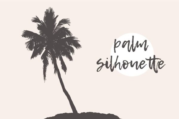 素描椰子树剪贴画 Illustration of a palm tree