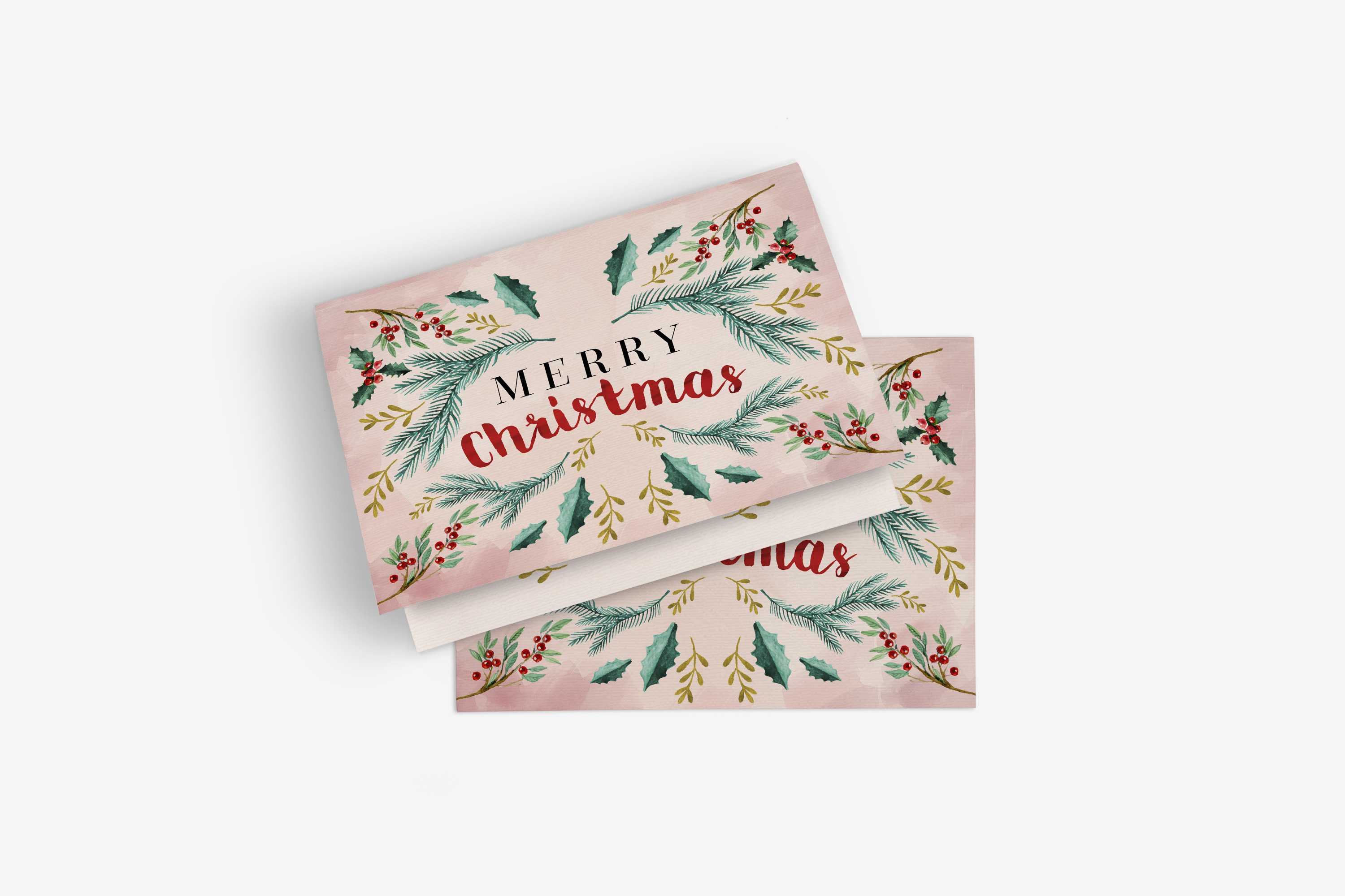 圣诞节节日贺卡封面设计图样机04 Greeting Card Mockup 04插图