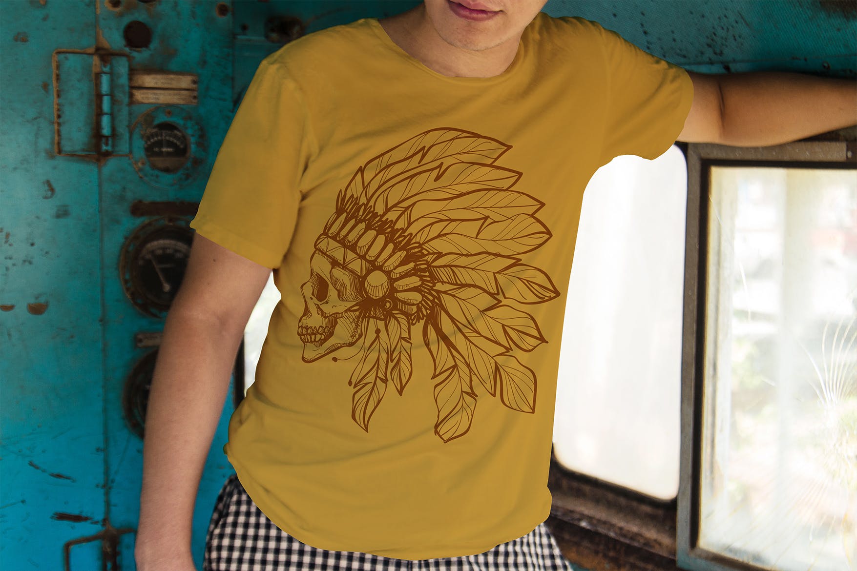 印花T恤男模特上身效果图样机模板 T-shirt Presentation Mockup插图(2)