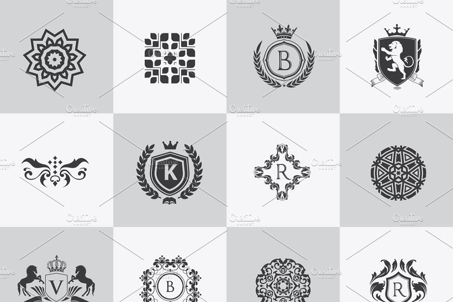 32款奢华品牌logo模板(PSD) 32 Luxury logo set (PSD)插图(3)