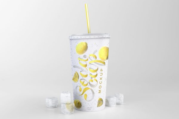 苏打汽水碳酸饮料纸杯定做设计样机02 Soda Cup Mockup 02