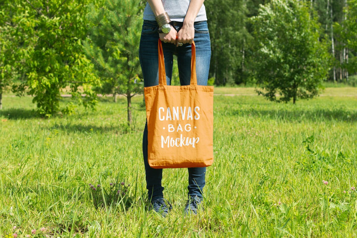 帆布手提袋样机模板 Canvas Bag Mockup插图