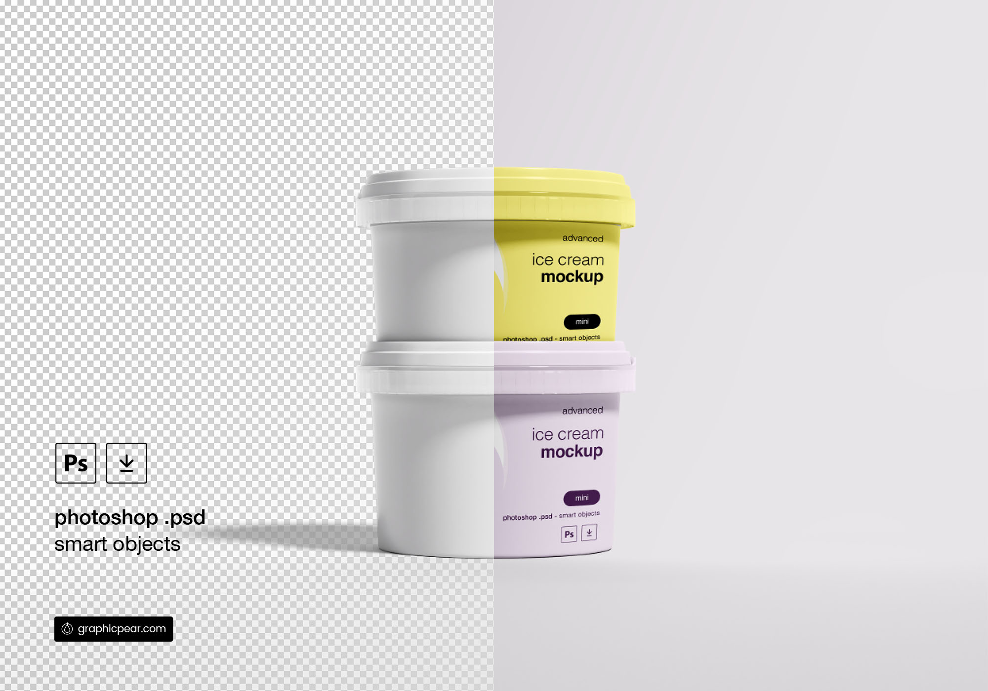 冰淇淋包装设计PSD样机模板 Ice Cream Package Mockup插图(1)